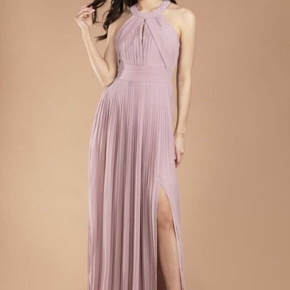 ASOS Bridesmaid Pleated Maxi Dress with Slit - TFNC - Picture 6 of 6